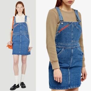 APC Blue Jean Dungaree Overall Dress Paola Denim Jumper Dress Sz 34 💛 US 0/2 XS